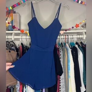 Blue Summer Tie-Back Chiffon Romper